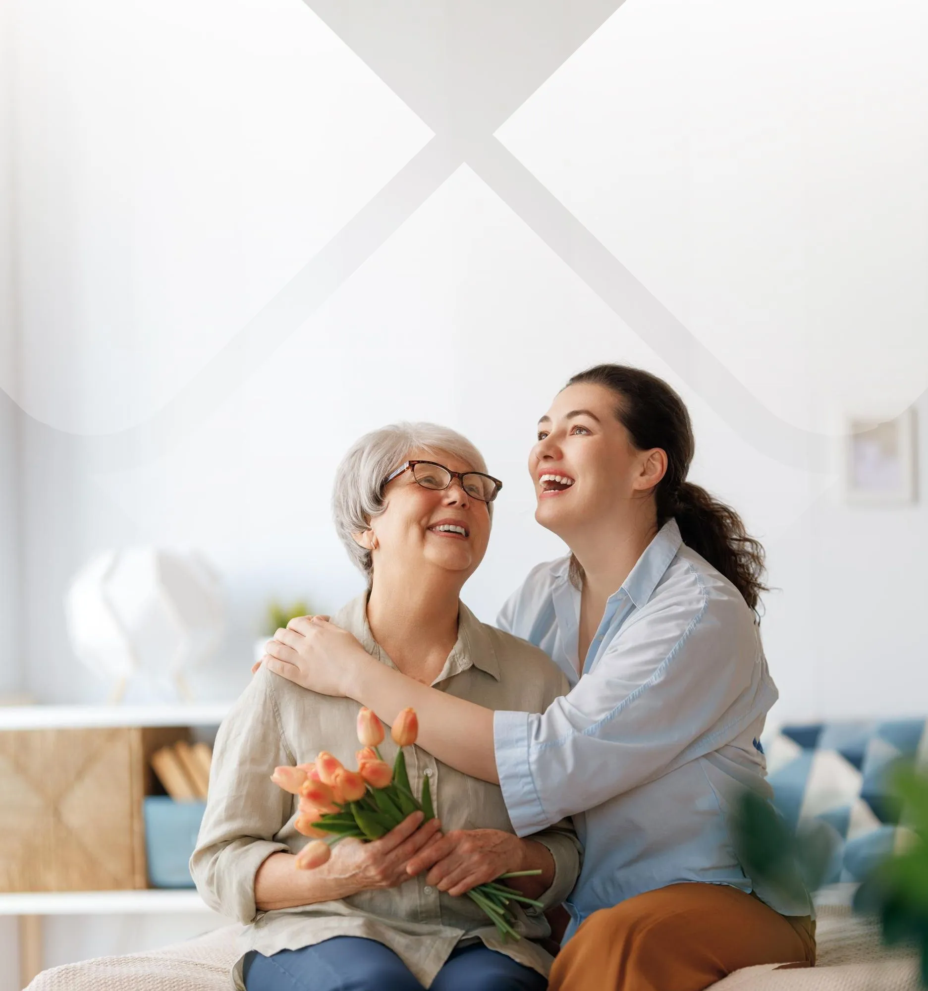 A resident enjoying time with a loved one